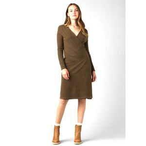 EC Ralph Lauren Black Label Cashmere Wool Silk Wrap Dress Size L